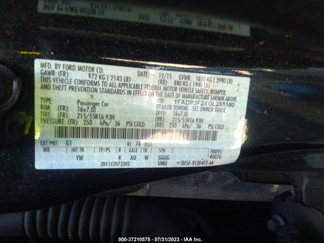 Ford FOCUS SE 2016 1FADP3F2XGL255180 Image 9
