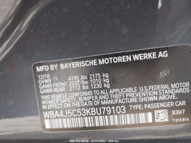 WBA4J5C53KBU79103 BMW 440i Gran Coupe