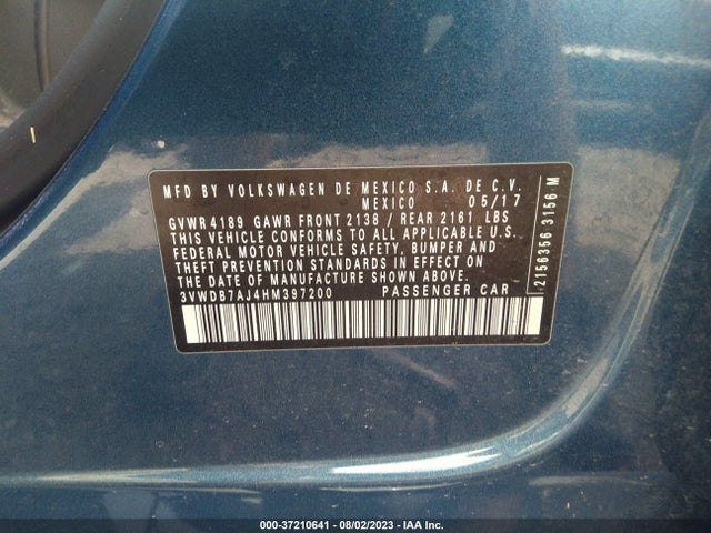 3VWDB7AJ4HM397200 Volkswagen Jetta 1.4t Se