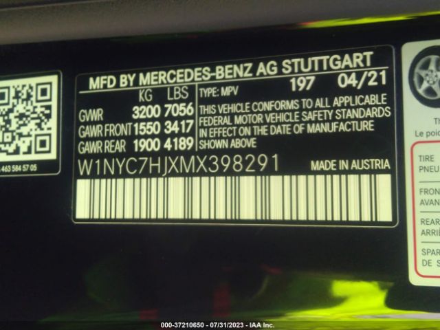 W1NYC7HJXMX398291 Mercedes-Benz G-class Amg G 63
