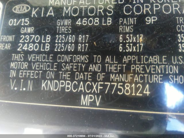 KNDPBCACXF7758124 KIA Sportage Lx
