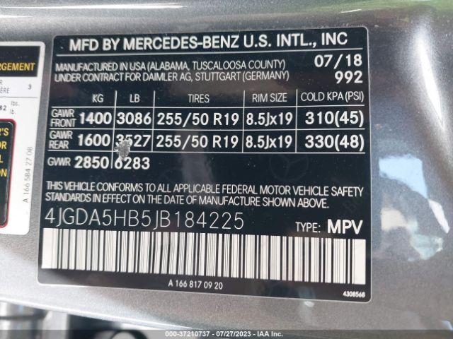 4JGDA5HB5JB184225 Mercedes-Benz Gle Gle 350