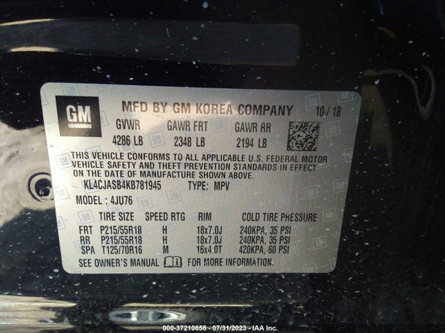Buick Encore Preferred 2019 KL4CJASB4KB781945 Image 9