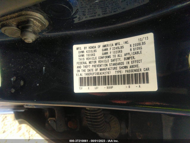Honda Accord Sedan Lx 2014 1HGCR2F39EA042797 Image 9