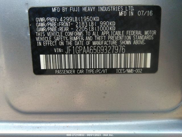 JF1GPAA65G9327976 Subaru Impreza Wagon 2.0i