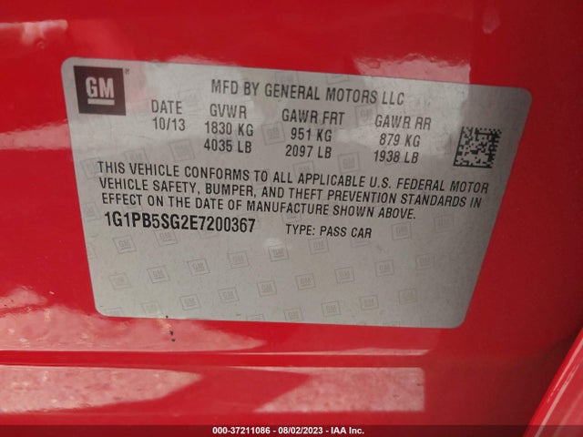 1G1PB5SG2E7200367 Chevrolet CRUZE LS