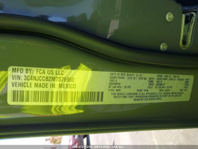3C4NJCCB2MT576960 Jeep Compass Limited