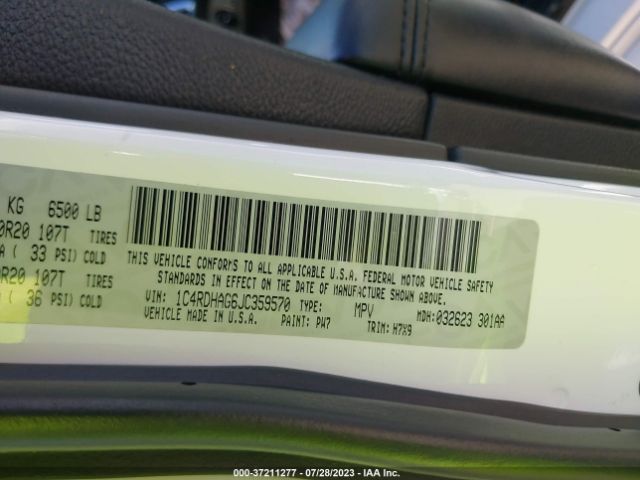 1C4RDHAG6JC359570 Dodge Durango Sxt