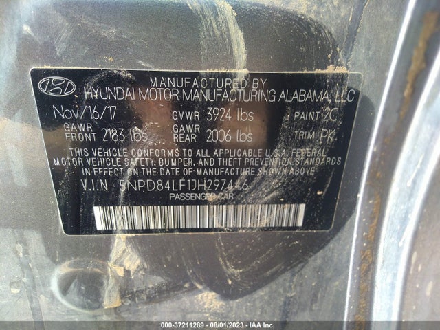 Hyundai ELANTRA SEL 2018 5NPD84LF1JH297446 Image 9