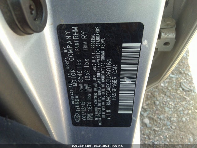 Hyundai ACCENT SE 2016 KMHCT5AE9GU260164 Image 9