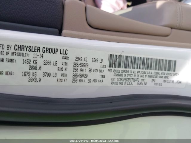 1C4RJFBG9FC706473 Jeep Grand Cherokee Limited