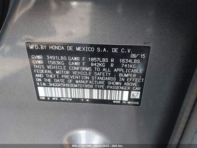 3HGGK5H93GM701858 Honda Fit Ex-l