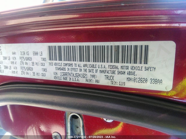 1C6RR7NTXJS241621 RAM 1500 Laramie