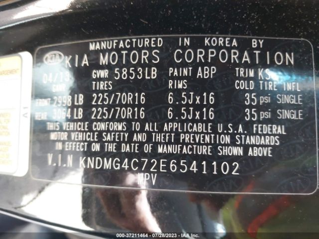 KNDMG4C72E6541102 KIA SEDONA LX