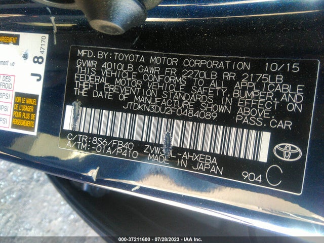 Toyota Prius Four 2015 JTDKN3DU2F0484089 Image 16