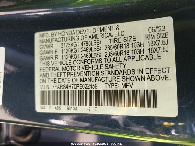 Honda Cr-v Ex-l 2023 7FARS4H70PE022459 Image 9