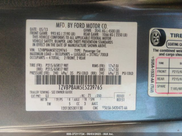 1ZVBP8AM5E5239765 Ford Mustang V6