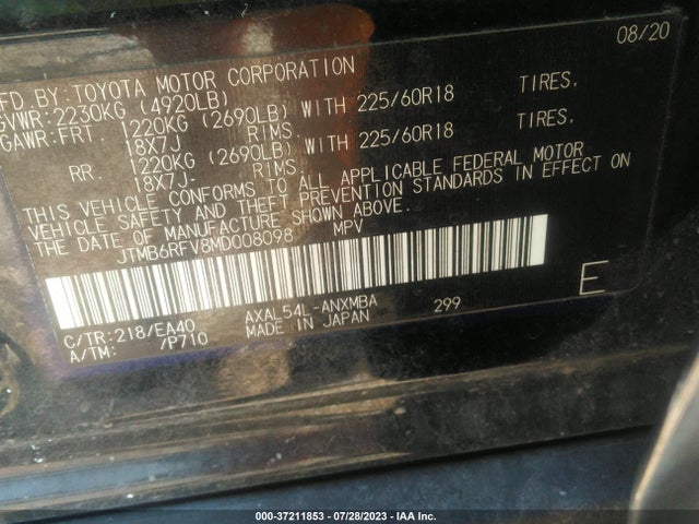 Toyota RAV4 HYBRID 2021 JTMB6RFV8MD008098 Image 15