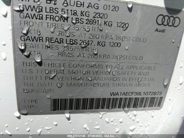 WA1AECF38L1072873 Audi Q3 PREMIUM