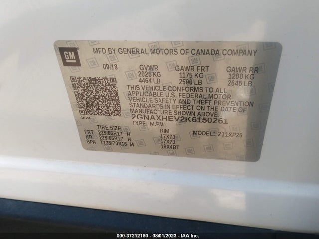 Chevrolet EQUINOX LS 2019 2GNAXHEV2K6150261 Image 9