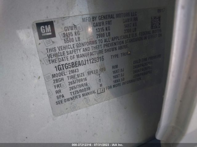 1GTG5BEA0J1129316 GMC Canyon 2wd