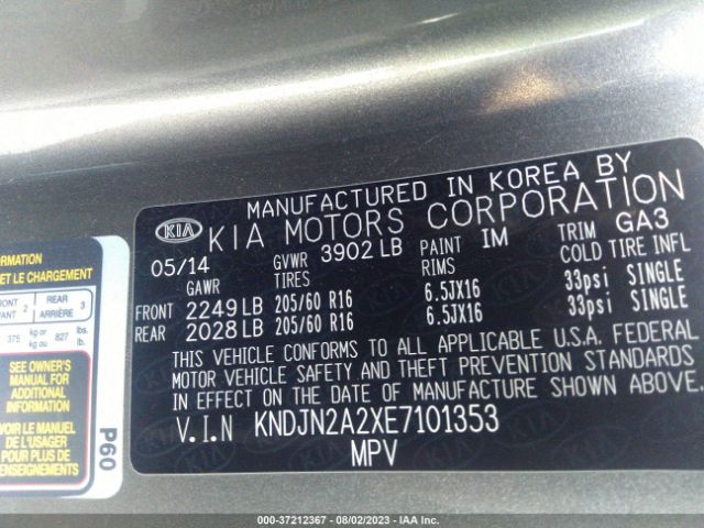 KNDJN2A2XE7101353 KIA Soul Base