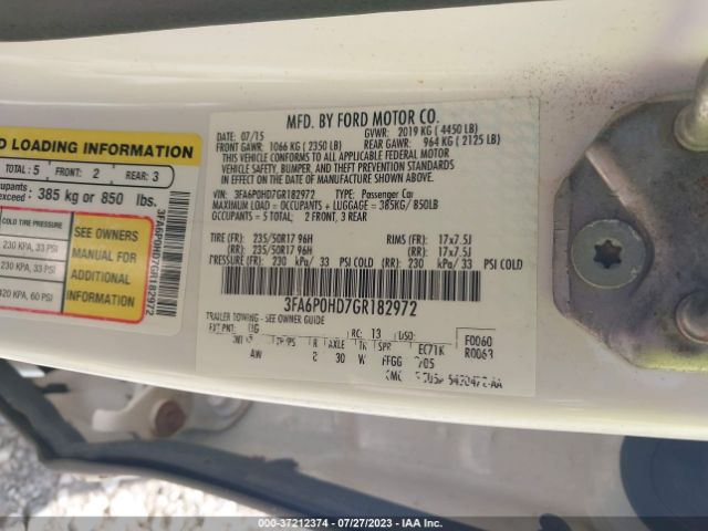 3FA6P0HD7GR182972 Ford FUSION SE