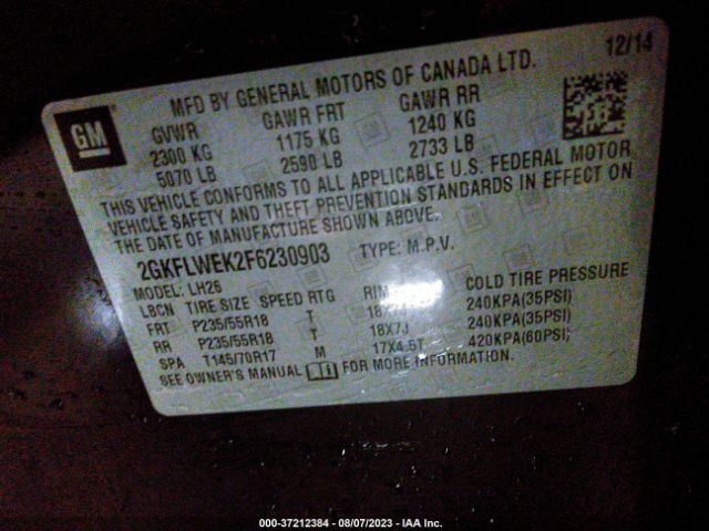 2GKFLWEK2F6230903 GMC Terrain Sle