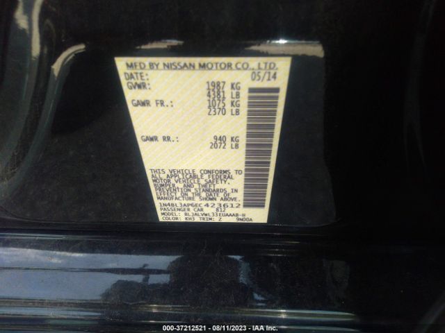 1N4BL3AP6EC423612 Nissan Altima 3.5 Sl