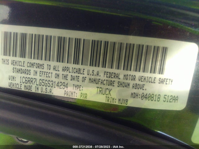 1C6RR7LG5GS314294 RAM 1500 Big Horn