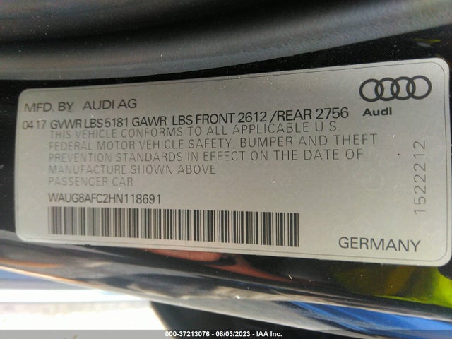 WAUG8AFC2HN118691 Audi A6 Premium Plus