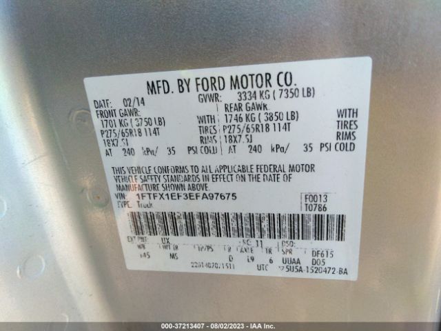 1FTFX1EF3EFA97675 Ford F-150 Xlt