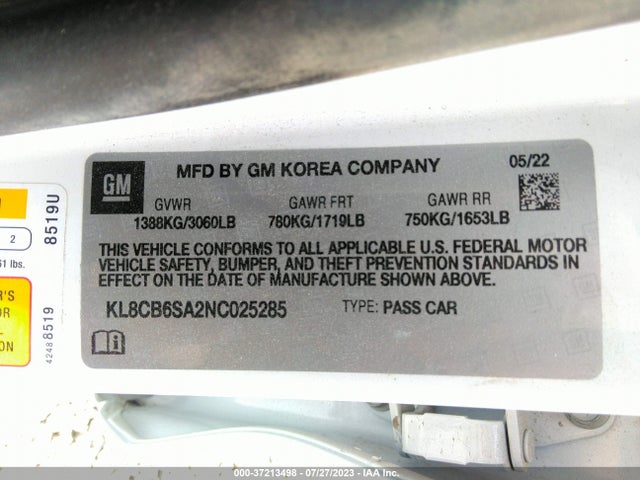 Chevrolet SPARK LS 2022 KL8CB6SA2NC025285 Image 9