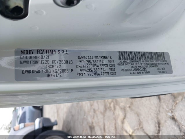 ZFBHRFAB9M6V34065 RAM Promaster City Tradesman