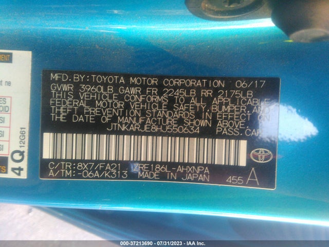 Toyota COROLLA IM 2017 JTNKARJE8HJ550634 Image 9