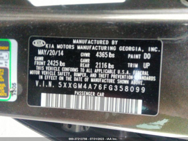 5XXGM4A76FG358099 KIA Optima Lx