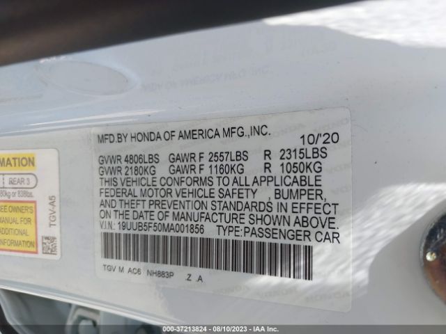 19UUB5F50MA001856 Acura Tlx W/a-spec Package