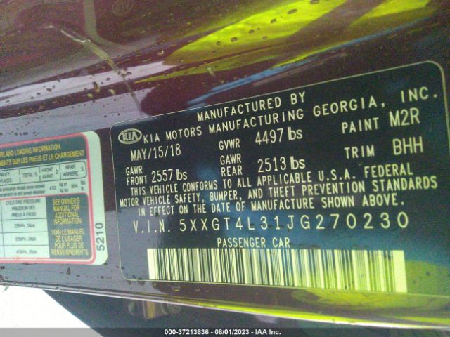 5XXGT4L31JG270230 KIA Optima Lx