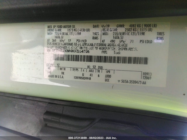 Ford TRANSIT VAN 2019 1FTYR2XM4KKB04706 Image 16