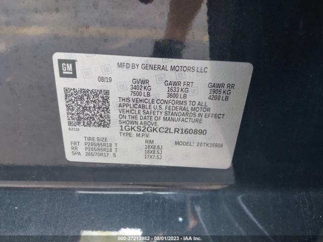 1GKS2GKC2LR160890 GMC Yukon Xl Slt