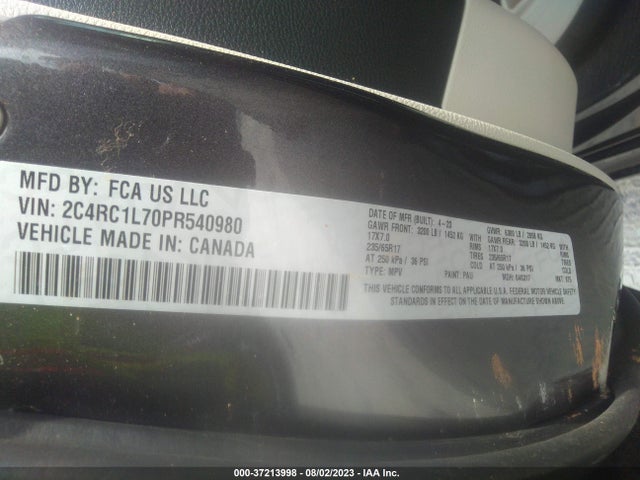 2023 Chrysler Pacifica Hybrid, VIN: 2C4RC1L70PR540980