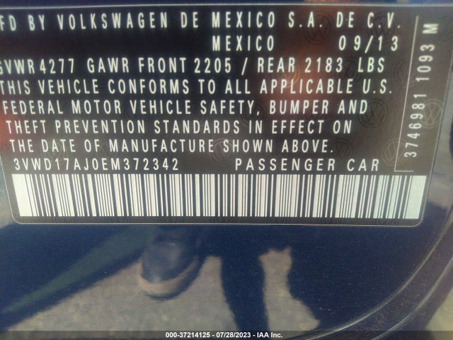 3VWD17AJ0EM372342 Volkswagen Jetta Sedan Se W/connectivity