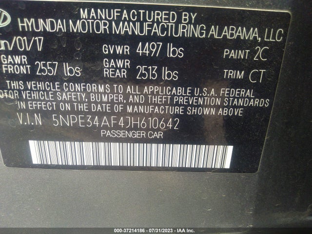 Hyundai Sonata Limited 2018 5NPE34AF4JH610642 Image 16