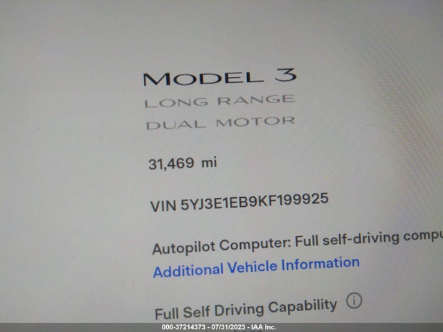 Tesla Model 3 Long Range/performance 2019 5YJ3E1EB9KF199925 Image 7