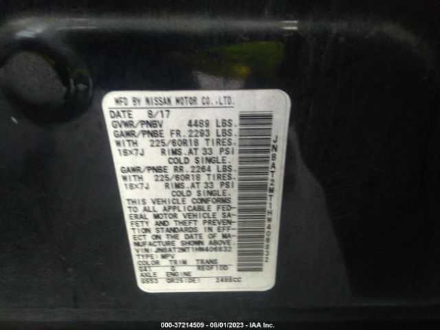 JN8AT2MT1HW406832 Nissan Rogue Sl