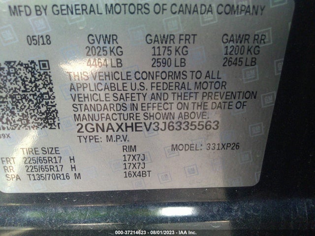Chevrolet EQUINOX LS 2018 2GNAXHEV3J6335563 Image 9