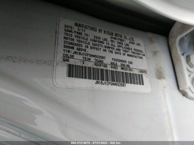 JN1BJ1CP0HW002587 Nissan Rogue Sport Sv