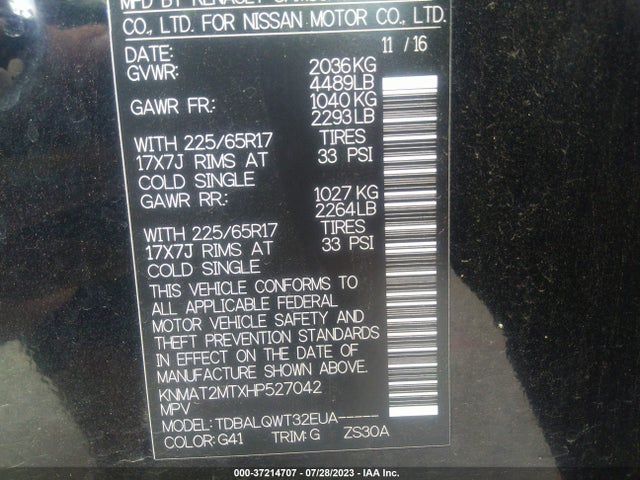 Nissan ROGUE SV 2017 KNMAT2MTXHP527042 Image 15