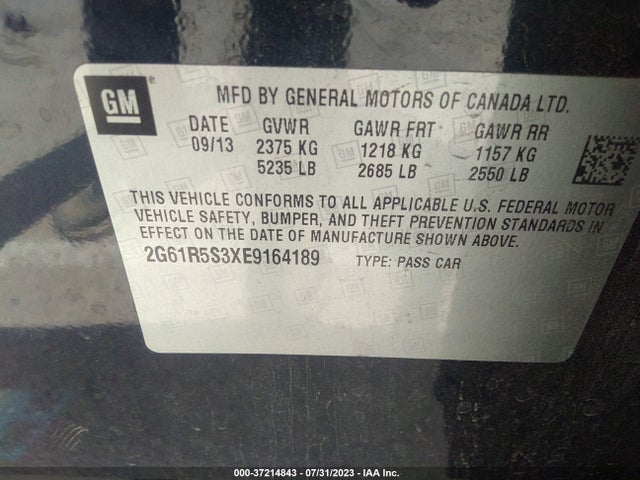 2G61R5S3XE9164189 Cadillac Xts Premium