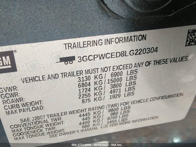 Chevrolet Silverado 1500 Lt 2020 3GCPWCED8LG220304 Image 9